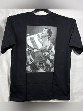 Rocky Black Short Sleeve Tee with Monochrome Boxing Photo Size 16/18